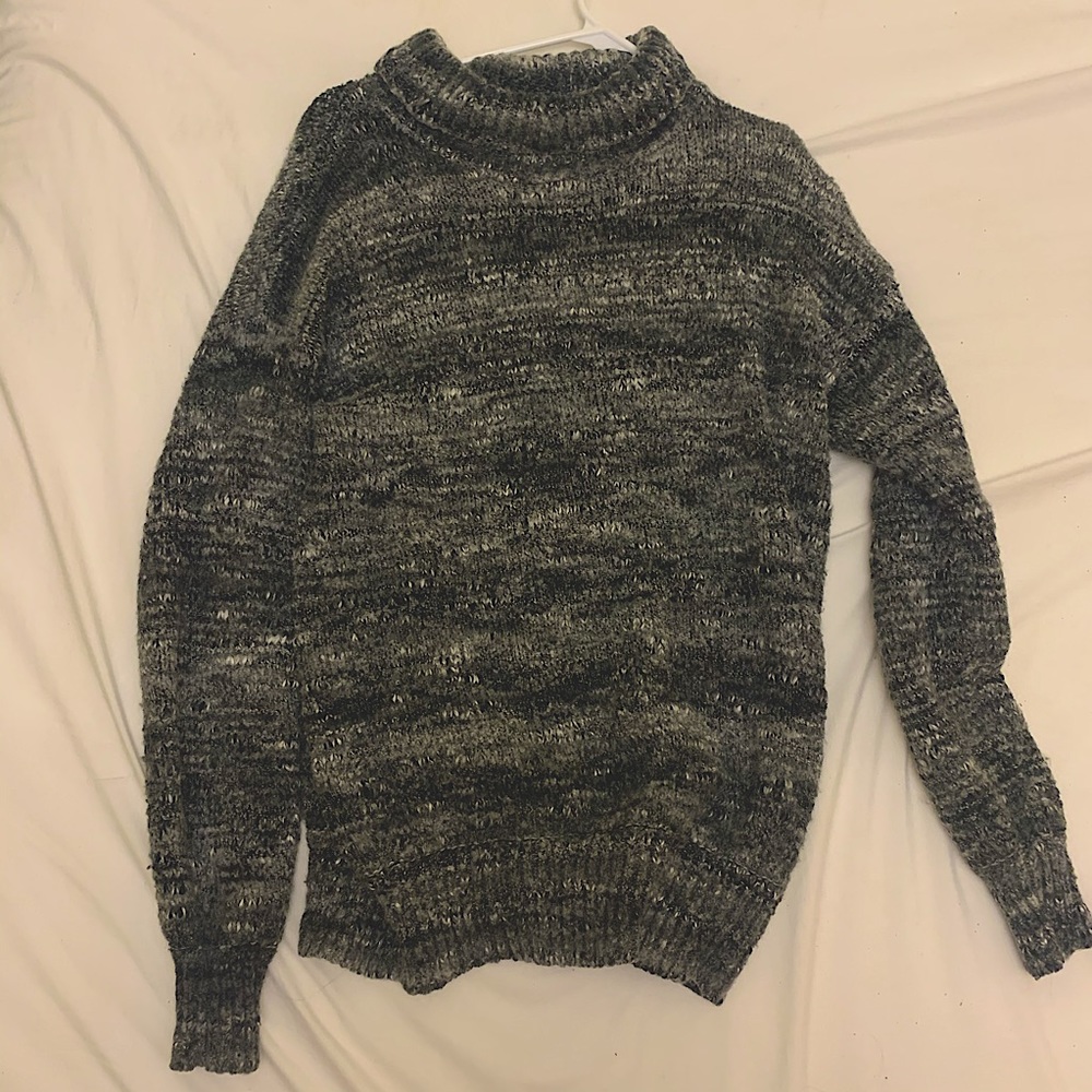 Oversized Grey Turtleneck Sweater